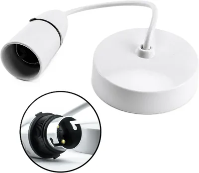 Status S6INCPB4 White Bayonet (B22) Ceiling Pendant Light Fitting