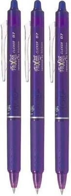 Pilot FriXion Clicker Erasable Rollerball Pens, Purple/Violet, 3-Pack