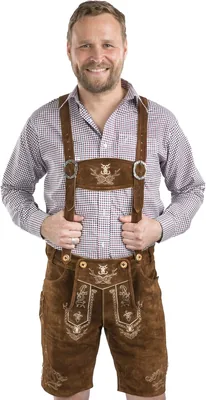 Schöneberger Men's Bavarian Lederhosen Brown