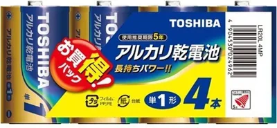 トシャバ LR20L 4MP アルカリ電池、4個入