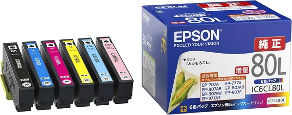 Epson Genuine Ink Cartridge Corn IC6CL80L 6 Color Pack Extra