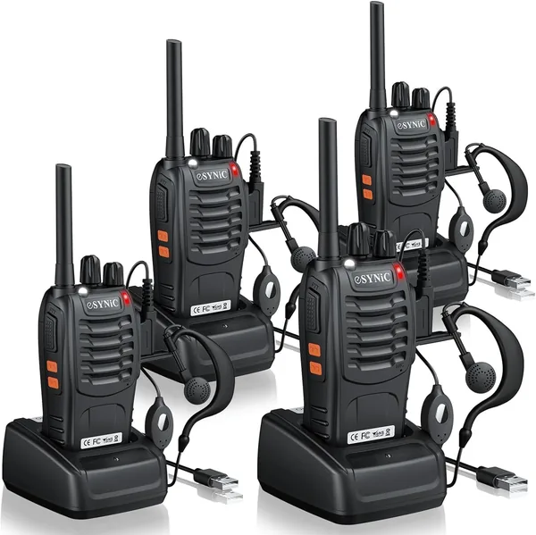 eSynic 4PCS Long Distance Walkie Talkies