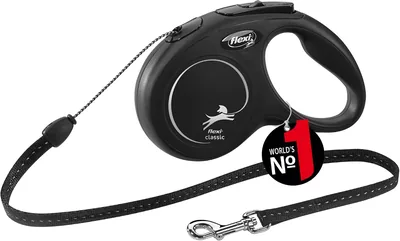 Flexi Classic Rétractable Laitier, Noir, Petit, 5 m - 21% de Réduction