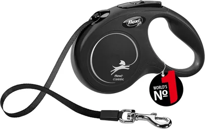 Flexi Classic S Cinta Extensible 5 m Negro, hasta 15 kg
