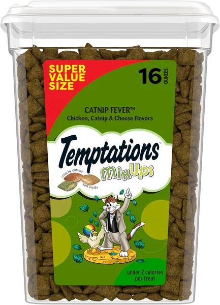 Temptations Cat Treats Classic Crunchy and Soft, Catnip Fever Flavor, 16 oz. Tub