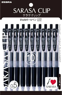 ゼブラ Sarasaクリップ ゲルインクボールペン P-JJ15-BK10 (ブラック) 39%オフ