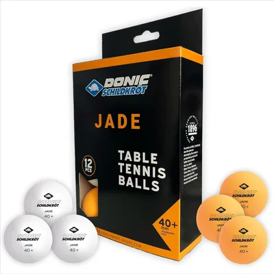 Donic-Schildkröt Jade Tischtennisbälle Poly 40+ Qualität, Weiß, Orange oder gemischt, Packung mit 6/12 Stk, 72 Stk