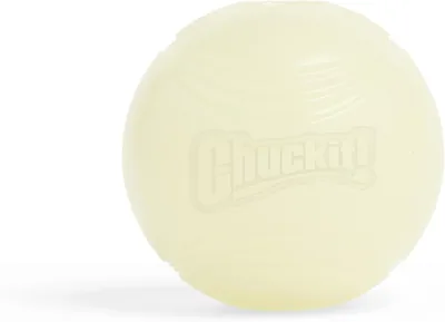 Chuckit! Max Glow Dog Ball - Płaszczowa piłka dla psa świecąca w ciemności, 1 opakowanie, M