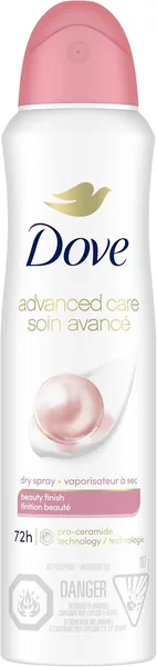 Dove Advanced Care Beauty Finish Dry Spray Antiperspirant Deodorant for Women with Moisturizers 107 g