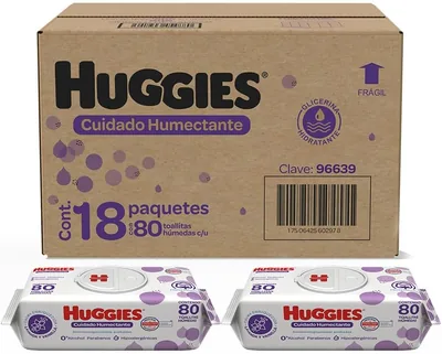 Huggies Cuidado Humectante: Toallitas Húmedas para Bebé (18 paquetes x 80 piezas), 35% de descuento