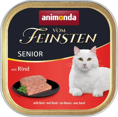Animonda vom Feinsten Senior Nassfutter met Rund voor Katte vanaf 7 jaar, 32 x 100g, Zonder Graan - Beste Deal