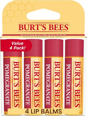 Burt's Bees Pomegranate Lip Balm, 4 Tubes