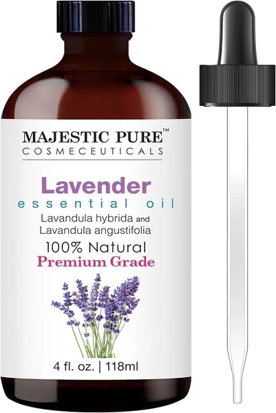 MAJESTIC PURE Lavender Essential Oil - Huge 118 ml with Glass Dropper