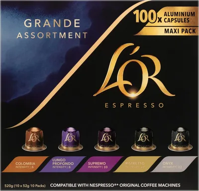L'OR Espresso Grande Assortment Aluminium Capsules (100) Best Deal