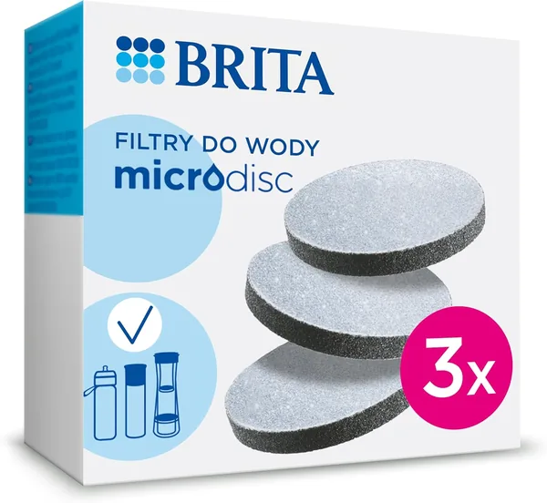 BRITA MicroDisc (3 szt) - Filtry do wody, natychmiastowa filtracja, redukują PFAS i chlor, najlepsza oferta