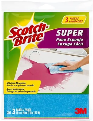 3M Scotch-Brite Paño Esponja Superabsorbente - Ahorro del 76% (3 Pack)