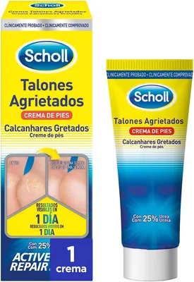 Crema para Reparar Callosidades de Scholl, 60 ml - Hidratación Intensiva con Urea 25%, Activo K+ y Keratina, Repara Pies Secos y Agrietados