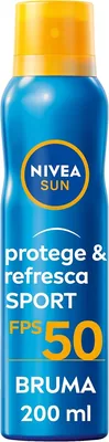 Nivea Sun Protect & Refresh Spray Mist FP50 (1x200ml), protector solar claro, bruma refrescante y resistente al agua
