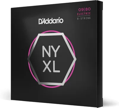 Cuerdas D'Addario NYXL0980 para Guitarra Eléctrica 8 Cuerdas 09-80