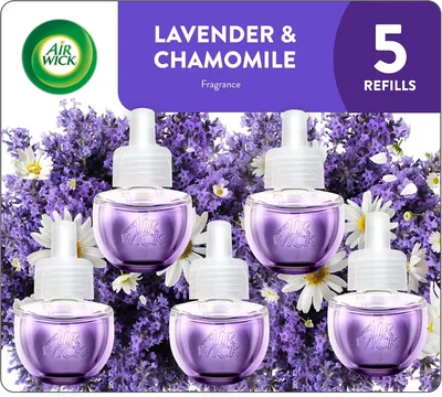 Repuestos Air Wick para Aromatizante Eléctrico, Aroma Lavanda y Manzanilla, Paquete de 5