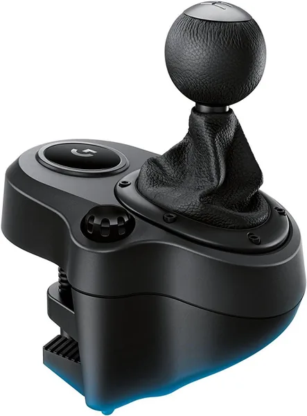 Logitech G Driving Force Gear Shift Lever for G29, G920 and G923 Racing Steering Wheels, 6 Speed, Snap Back, Steel and Leather - Black