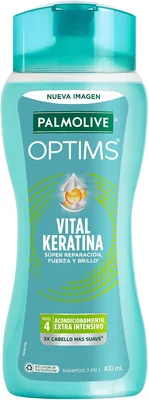 Shampoo Palmolive Optims Nivel 4 Acondicionamiento Extra Intensivo 400 ml | Fórmula 2 en 1 con Vital Keratina