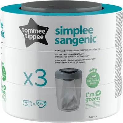 Tommee Tippee Refill Cartridger för Simplee Diaper Disposo, 3-paket (Endast i Simplee-Sangenic Nappy Buckets) - Best Deal