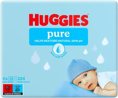Huggies® Pure Baby Cleansing Wipes - 4x224 Wipes | 17% Off