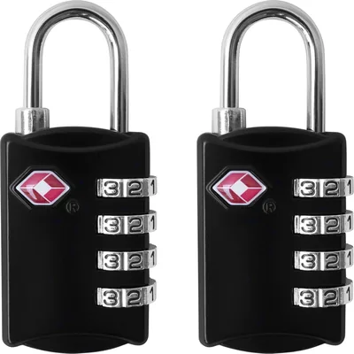 4 Digit Combination Steel TSA Luggage Lock - Black 69% Off