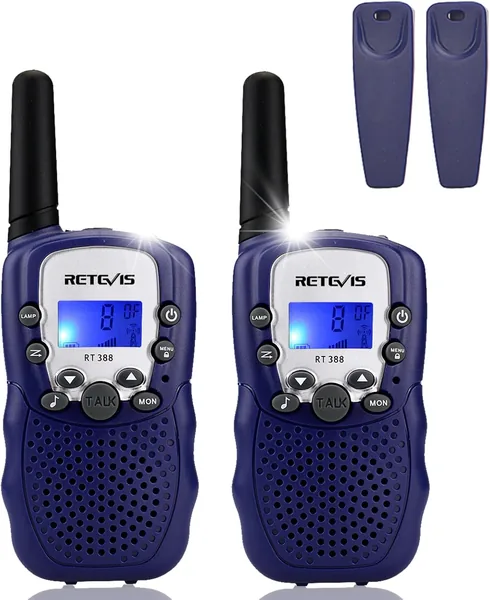 Retevis RT388 Barns Walkie Talkie med Voxlampor, 8 Kanaler, Geschenk för 3-12 Åriga, Familjedagar, Resor