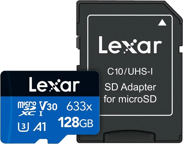 Lexar High-Performance 633x 128GB microSDXC UHS-I Card with SD Adapter