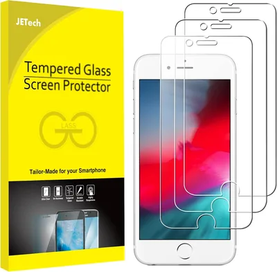 JETech Schermbeschermer voor iPhone SE 3/2, iPhone 8/7/6s/6, 3 Stukken | Schermbeschermer, HD Duidelijk, Krastbestendig Temperd