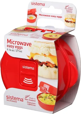 Sistema Easy Eggs Microwave Egg Cooker - Red