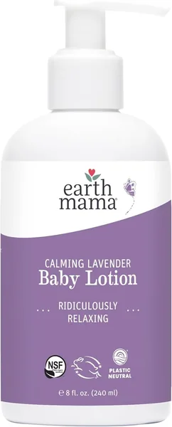 Earth Mama Calming Lavender Baby Lotion - Organic Moisturizer for Newborns & Kids