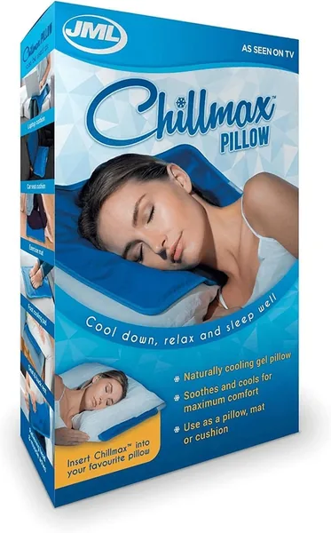 JML Chillmax Cooling Pillow - Absorbs Body Heat, Multi-Use Cooling Pad, Light & Foldable - No Water Needed, Fridge Enhanced Cool Sensation - Ideal as Pillow, Seat Cushion, Laptop M
