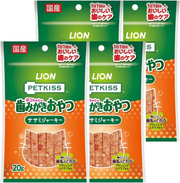 LIONPET Cat Teething Snack Chicken Jerky 20g x 4 Packs