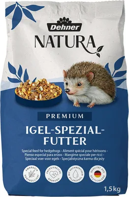 Dehner Natura Hedgehog Food 1.5 kg | Vollständiges Futter für Igel mit Fleisch, Insekten, Eiern, Garnelen und proteinreichem