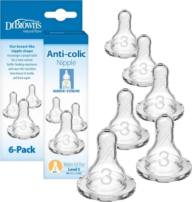 Dr. Brown's Original Nipple Level 3 (6m+), Pack of 6 - 9% Off