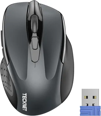 TeckNet Pro 2.4G 2600 DPI Drahtlose Maus | 2600 DPI, 24-Monatige Batterielebensdauer, ergonomisches Design