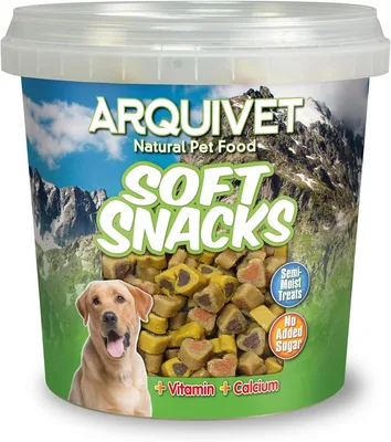 Arquivet, Snacks para Perros Natural, Mix de Sabores Corazón, Pollo, Caza, Cordero, Salmón y Arroz - 8 Unidades | 93% de Descuento