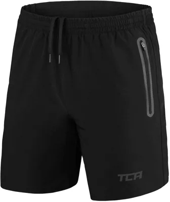 Pantalones cortos deportivos TCA para hombres con bolsillos con cremallera - Tecnología Elite - Shorts de gimnasio y carrera