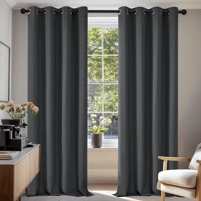 Deconovo Thermische Zonnescherm Gordijnen, Modern Ontwerp met Ooglaten, 140 x 245 cm - Beste Deal