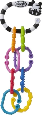 Playgro Rattling Chain med Tändringa Ringen 9 Delar för Barn över 3 Månader | Teether Baby Färgad Rattle Chain, Strolletoy