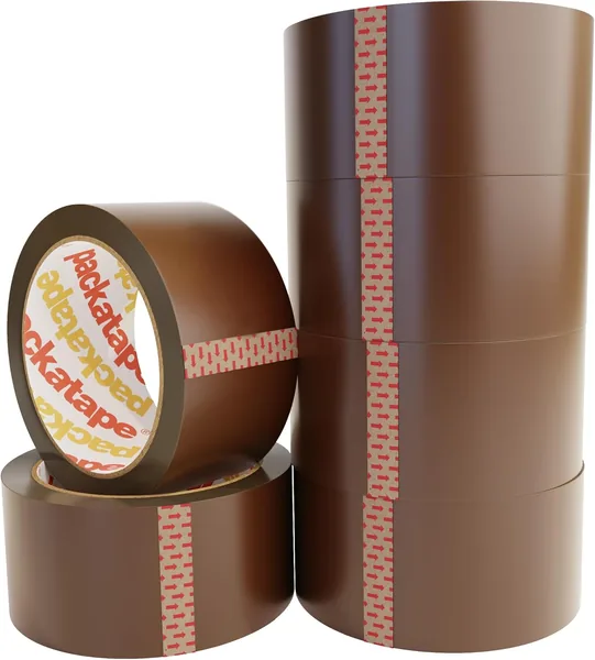 Packatape - 6 Rolls Per Pack 48MM x 66M Brown Packaging Tape for Parcels and Boxes