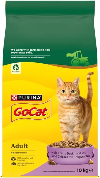 GO-CAT Adult Dry Cat Food Chicken and Duck 10kg Pack