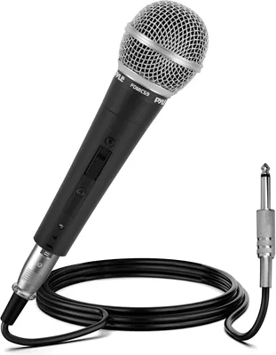 Microphone Pyle - Microphone Karaoke - Cardioïde Unidirectionnel - Interrupteur On/Off - Câble Audio XLR Inclus