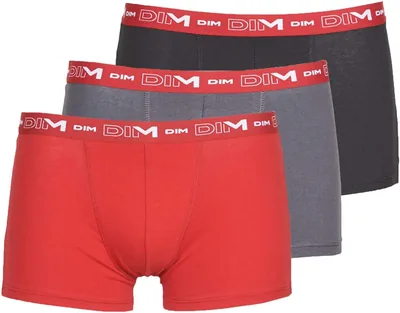 DIM 3 Pack de 3 Sous-vêtements pour Homme Respirants en Coton Élastique - Soutien Optimal - 30% Off