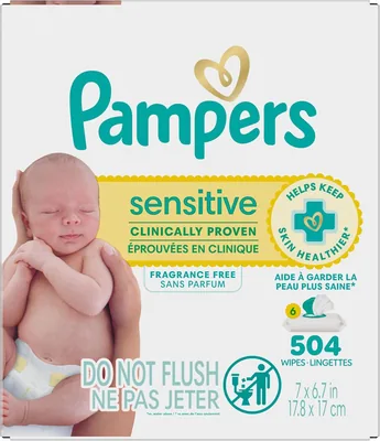 Pampers Baby Wipes Sensitive Water Based 7 Pack