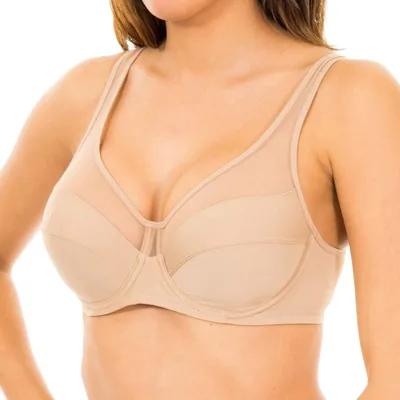 DIM Femme Soutien-gorge Classique Generieux x1 | Soutien Optimale pour Poitrines Abondantes | Microfibre Épaisse et Élastique | Dos U et Large S