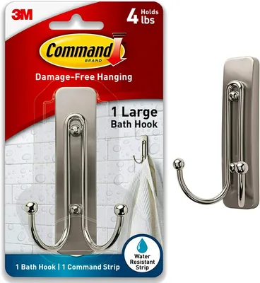 3M™ Command™ Bath Large Hook, Satin Nickel